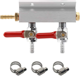 Aluminium 2 Way Co2 Gas Distributor Manifold with 5/16" Barb