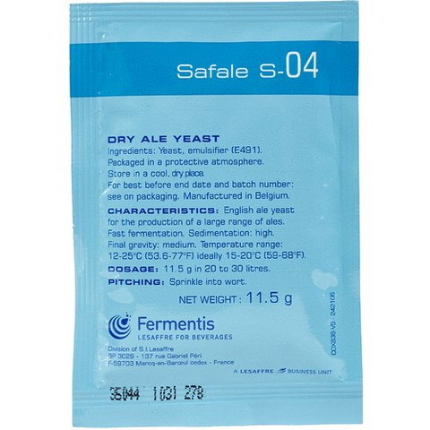 Safale S-04 English Ale Dry Ale Yeast