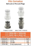 Stainless Steel 1/4" FFL to 19/32"-18 UNF Keg Adapter