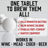 50 Campden Tablets, Potassium Metabisulfite, For Grape, Cider & Fruit Wine