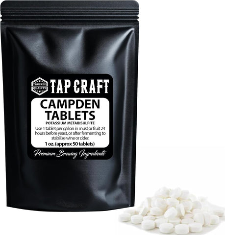 50 Campden Tablets, Potassium Metabisulfite, For Grape, Cider & Fruit Wine
