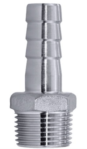 SS 1/2" Barb X 1/2" MPT Adapter