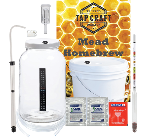 One Gallon Mead Starter Kit With a Wide Mouth Jug - Reusable Fermentation Kit