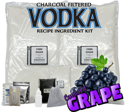 Grape Vodka Recipe Kit – DIY Flavored Vodka Kit - Carbon Filtering
