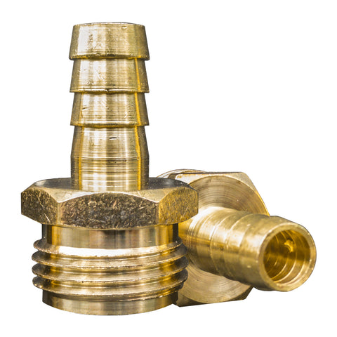 Male Garden Hose Thread (GHT)  x 1/2" Barb Fitting