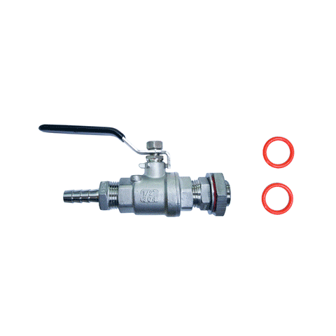 Standard 2-Piece Valve w/ Weldless Bulkhead & 1/2" Hose Barb