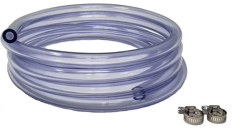 Beverage Tubing 1/4" x 1/2" with Free Clamps