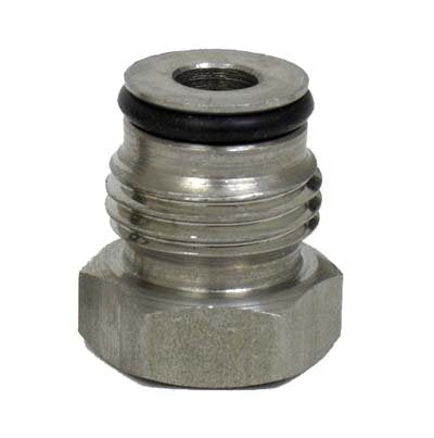 Stainless Steel 1/4" FFL to 19/32"-18 UNF Keg Adapter