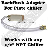 Back-Flush Cleaning Adapter for Beer Wort Plate Chiller