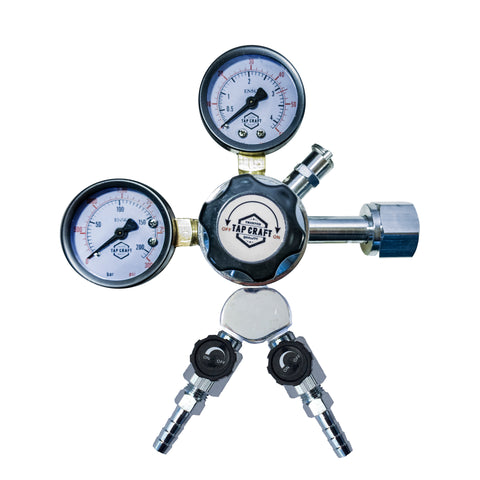 Dual Gauge Co2 Regulator w/ Y Splitter- Heavy Duty Pro Series