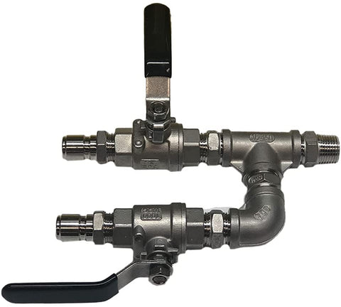 Stainless Steel Quick Disconnect Ball Valve Wye Splitter Fermenter CIP Yeast Dump