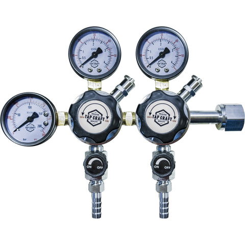 TapCraft Dual Body Regulator w/ 2 Shutoff Valves