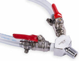 TAPCRAFT Air Y Splitter for Draft Beer Regulator with 5 Foot Air Lines Chrome Plated