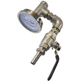 Inline Counterflow Thermometer Assembly with 2-Piece Valve
