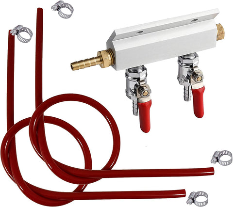 TAPCRAFT 2 Way Aluminum Manifold With 5/16" Tubing