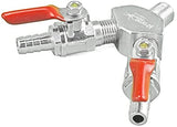 TAPCRAFT Air Y Splitter for Draft Beer Regulator with 5 Foot Air Lines Chrome Plated